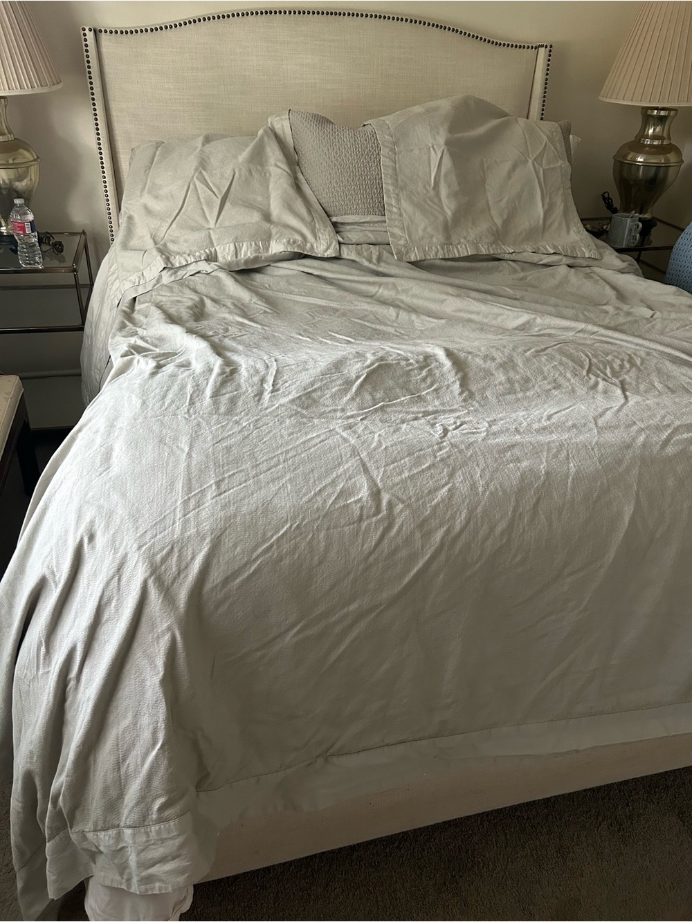 DKNY sea foam green duvet cover and 2 shams